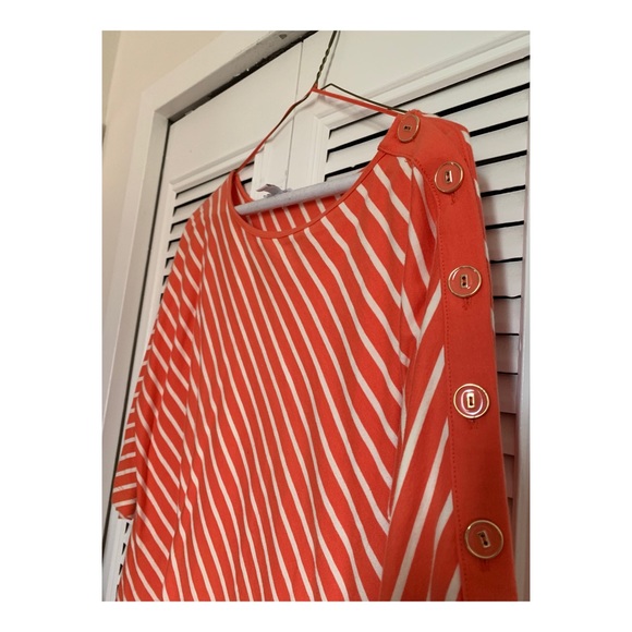 Stylish Orange Striped Blouse - Picture 1 of 3